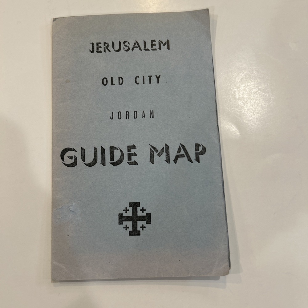 RARE  JORDAN Old City JERUSALEM Tourist Guide Map